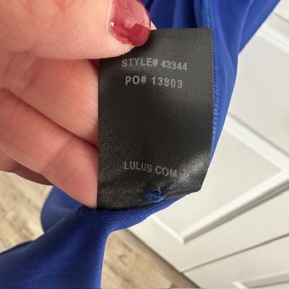 Lulus Water Lilies Royal Blue Maxi Dress XL Long Sleeve - Picture 11 of 11